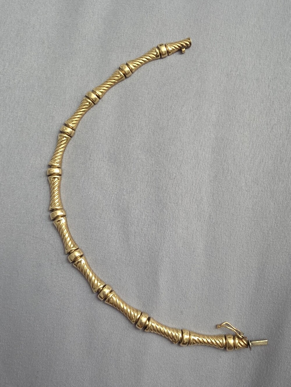 14k Gold Bamboo Link Bracelet